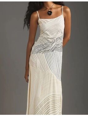 Conditions Apply Square-Neck Ruched Slip Dress
